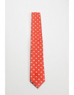 CORBATA NARANJA LUNAR BLANCO