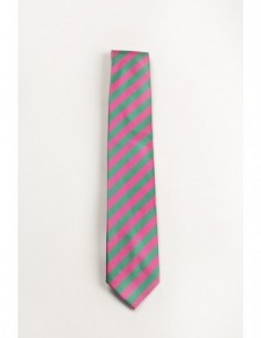 CORBATA RAYA ANCHA COMBI ROSA-VERDE