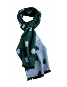 BUFANDA TREBOLES AZUL Y VERDE