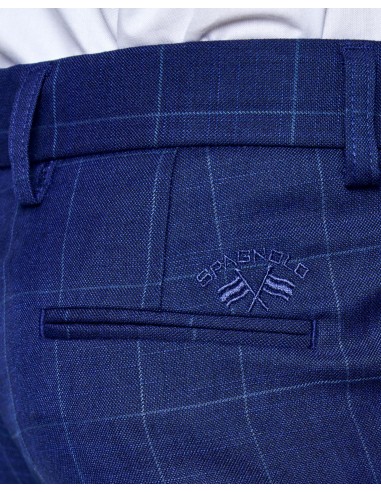 PANTALON NIÑO CHINO CUADROS AZUL...