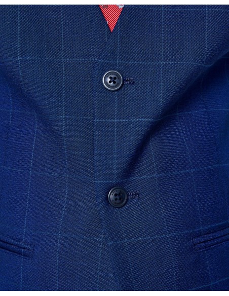 CHALECO NIÑO CUADROS AZUL SPAGNOLO