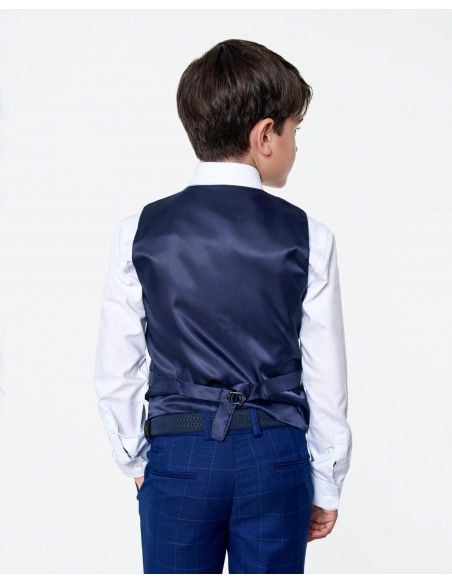 CHALECO NIÑO CUADROS AZUL SPAGNOLO