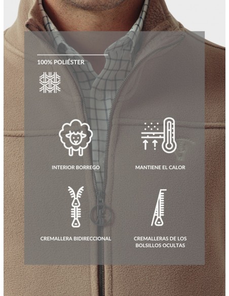 CHALECO POLAR - SEPIA LA GARROCHA