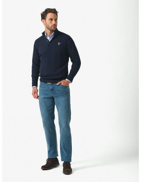 PANTALÓN JEANS REGULAR / AZUL LA GARROCHA