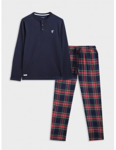 PIJAMA DE FRANELA - ROJO LA...