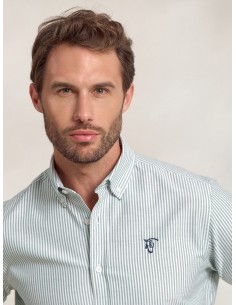 CAMISA OXFORD RAYAS - VERDE... 2