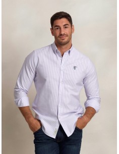 CAMISA OXFORD RAYAS - MALVA...