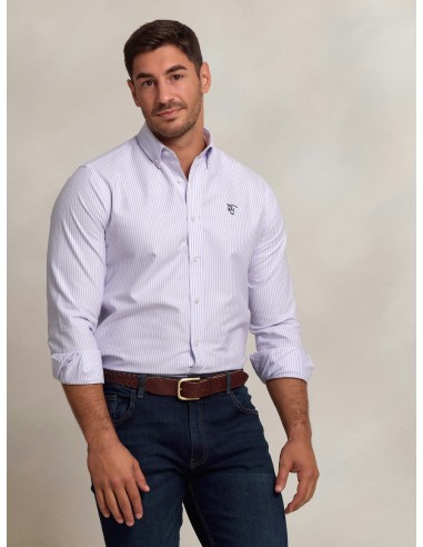 CAMISA OXFORD RAYAS - MALVA LA GARROCHA CAMISA OXFORD RAYAS - MALVA LA GARROCHA