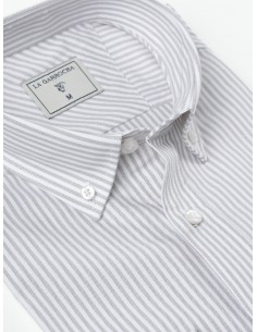 CAMISA OXFORD RAYAS - GRIS...