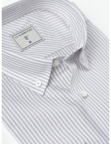 CAMISA OXFORD RAYAS - GRIS LA GARROCHA