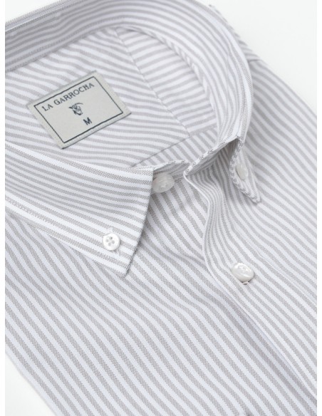CAMISA OXFORD RAYAS - GRIS LA GARROCHA
