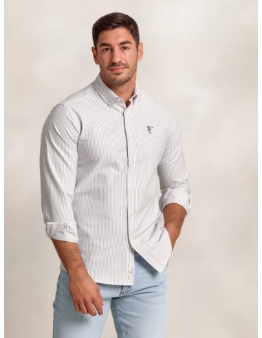 CAMISA OXFORD RAYAS - GRIS LA GARROCHA