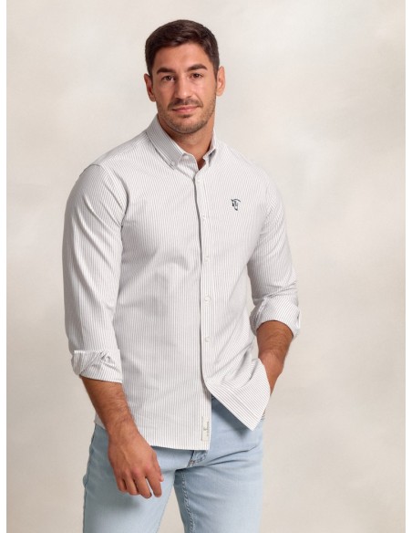 CAMISA OXFORD RAYAS - GRIS LA GARROCHA