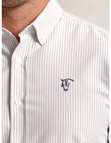 CAMISA OXFORD RAYAS - GRIS LA GARROCHA