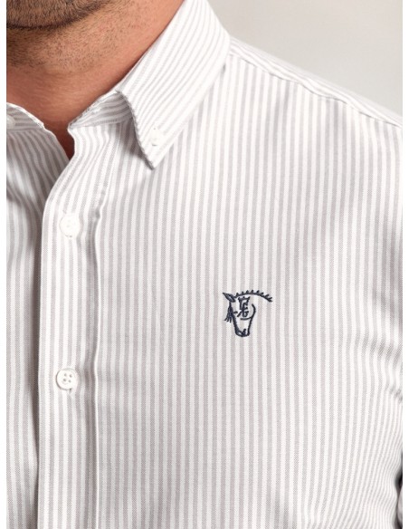 CAMISA OXFORD RAYAS - GRIS LA GARROCHA