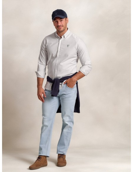 CAMISA OXFORD RAYAS - GRIS LA GARROCHA
